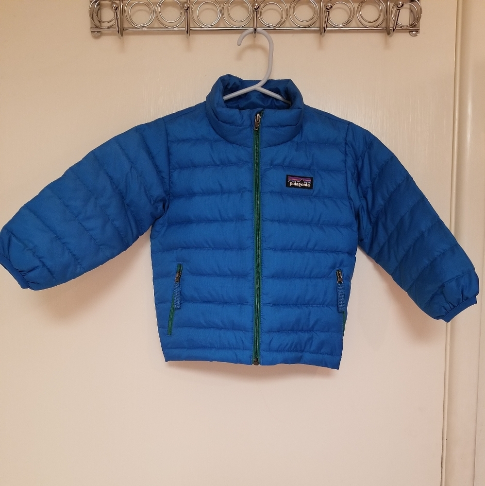 Kids Patagonia blue puffer down jacket 12- 18 months size